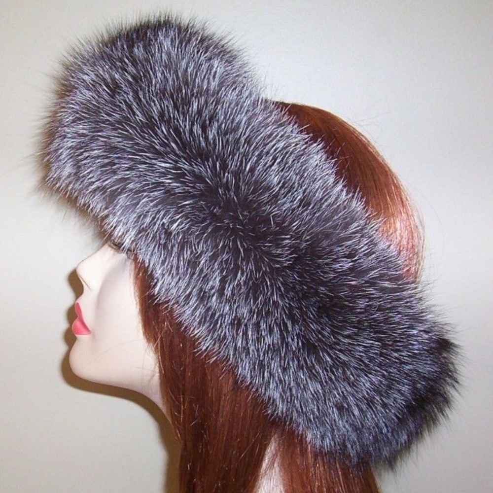 Mitchies Matching - Genuine Fox Headband -Indigo